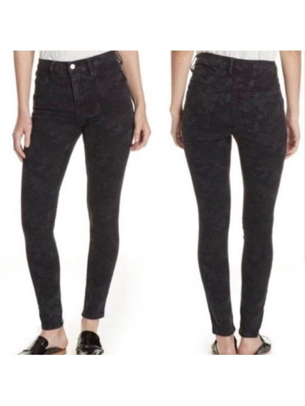 Free People Raised Pattern Skinny Jeans Size 28 Mid-Rise Festival Boho